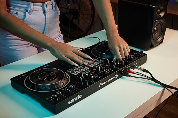 open zoom image for Pioneer DJ DDJ-REV1 DJ Controller, New, Action Position Back