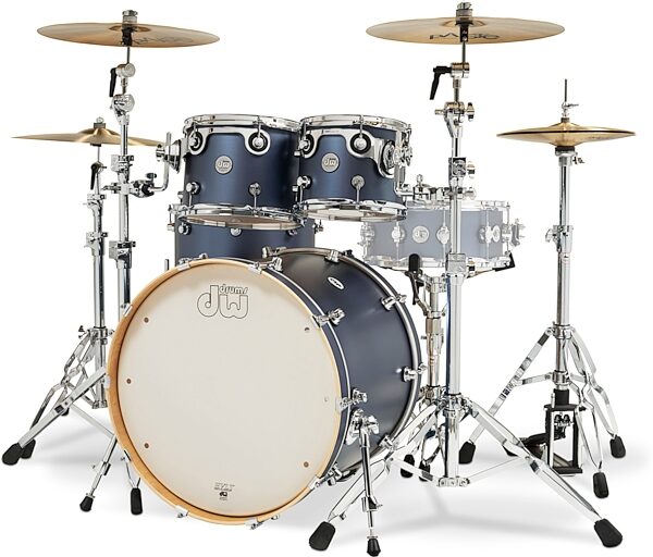 open zoom image for Drum Workshop Design Series Shell Kit, 4-Piece, Blue Slate, Action Position Back