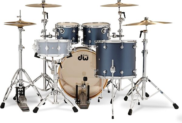 open zoom image for Drum Workshop Design Series Shell Kit, 4-Piece, Blue Slate, Action Position Back