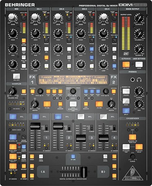open zoom image for Behringer DDM4000 5-Channel DJ Mixer with Sampler, Top