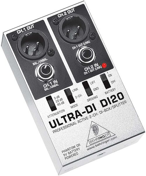open zoom image for Behringer DI20 Ultra-DI 2-Channel Active DI Box/Splitter, Main