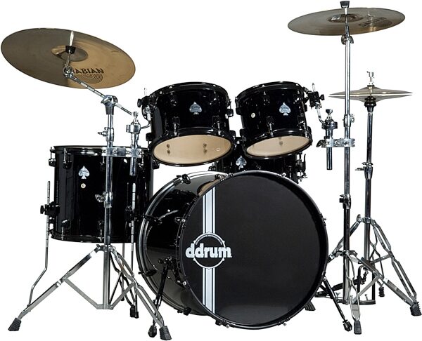open zoom image for ddrum Diablo Player 5-Piece Drum Kit, Black with Black Hardware