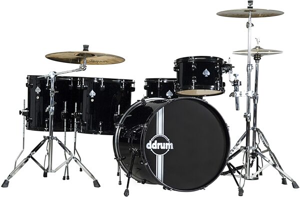 open zoom image for ddrum Diablo Punx 5-Piece Drum Kit, Black, With Black Hardware