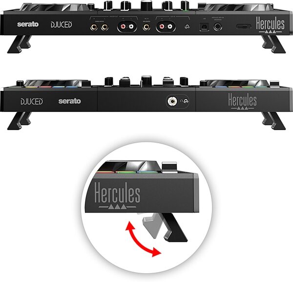 open zoom image for Hercules DJControl Inpulse 500 DJ Controller, Black, Action Position Back