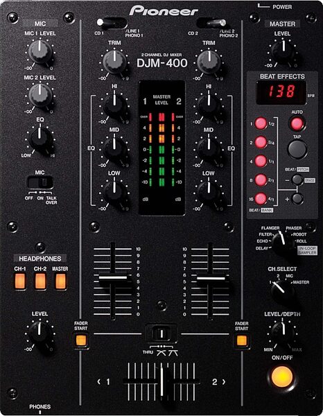 open zoom image for Pioneer DJM-400 2-Channel DJ Mixer with 96K Sampling, Top