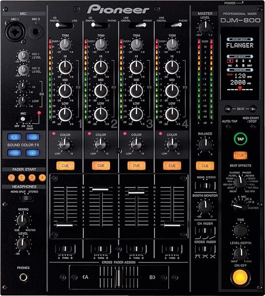 open zoom image for Pioneer DJM-800 4-Channel DJ Mixer with Digital I/O, FX, and MIDI, Top