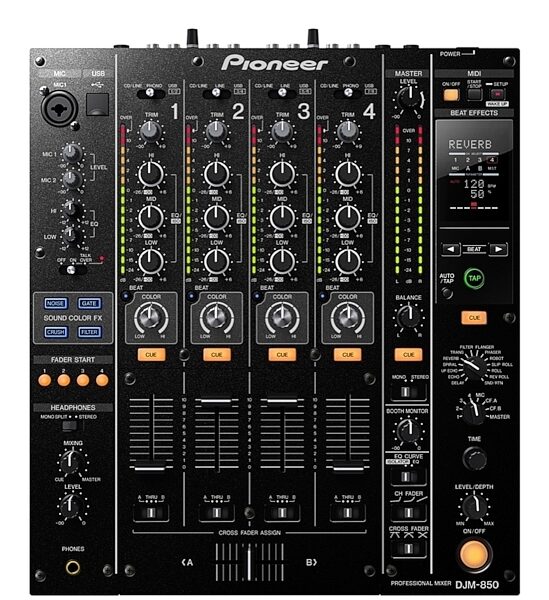 open zoom image for Pioneer DJM-850 Professional DJ Mixer, Black Top