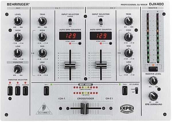 open zoom image for Behringer DJX400 2-Channel DJ Mixer, Top