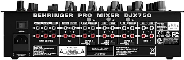 open zoom image for Behringer DJX750 5-Channel DJ Mixer, Rear