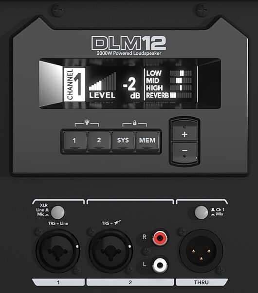 open zoom image for Mackie DLM12 12" Powered Loudspeaker (2000 Watts), New, Rear Panel