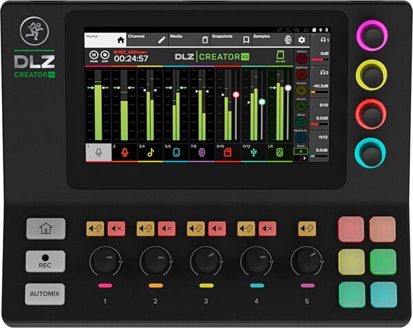 open zoom image for Mackie DLZ Creator XS Compact Adaptive Digital Mixer for Podcasting and Streaming, Open Box (Like New), Main with all components Front