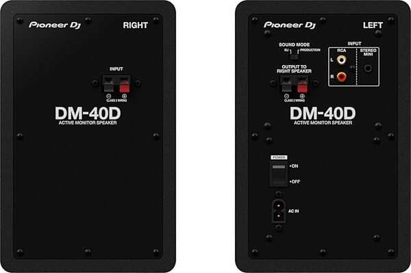 open zoom image for Pioneer DJ DM-40D Desktop Monitor Speakers, Pair, Black, DM-40D-K, Action Position Back