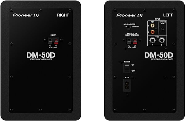 open zoom image for Pioneer DJ DM-50D Desktop Monitor Speakers, Pair, Black, DM-50D-K, Action Position Back