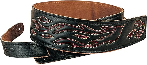 open zoom image for Levy's DM1SG 2.5" Embroidered Leather Guitar Strap, Black
