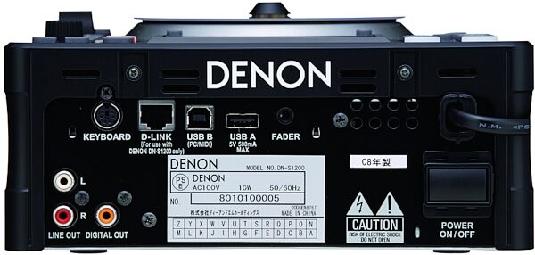 open zoom image for Denon DNS1200 Tabletop Multi-Format DJ CD/MP3 Player, Rear