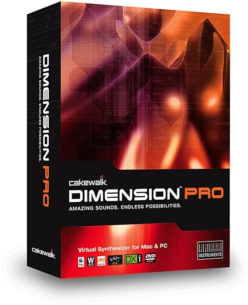 open zoom image for Cakewalk Dimension Pro Software Synth (Macintosh and Windows), Box Shot