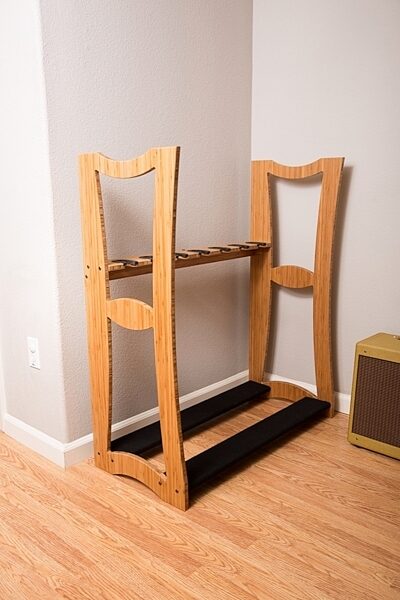 open zoom image for DRS Racks Bravo7 Original Guitar Rack (7-Space), Natural, ve