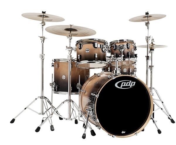 open zoom image for Pacific Drums Concept Birch Drum Shell Kit, 5-Piece, Natural Charcoal Fade