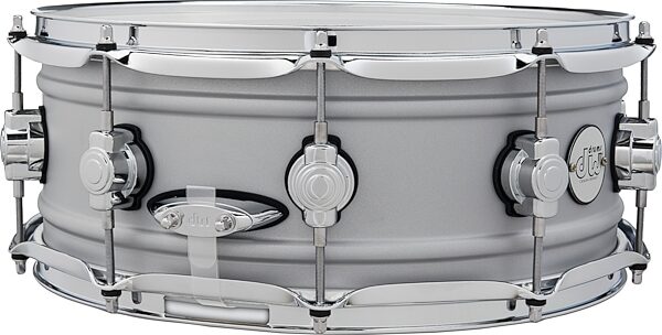 open zoom image for Drum Workshop Design Series Matte Aluminum Snare Drum, 5.5x14 Inch, Action Position Back