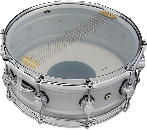 open zoom image for Drum Workshop Design Series Matte Aluminum Snare Drum, 5.5x14 Inch, Action Position Back