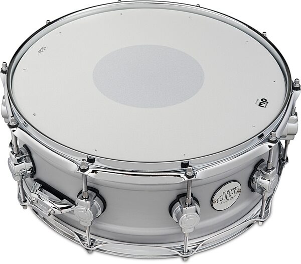 open zoom image for Drum Workshop Design Series Matte Aluminum Snare Drum, 5.5x14 Inch, Action Position Back