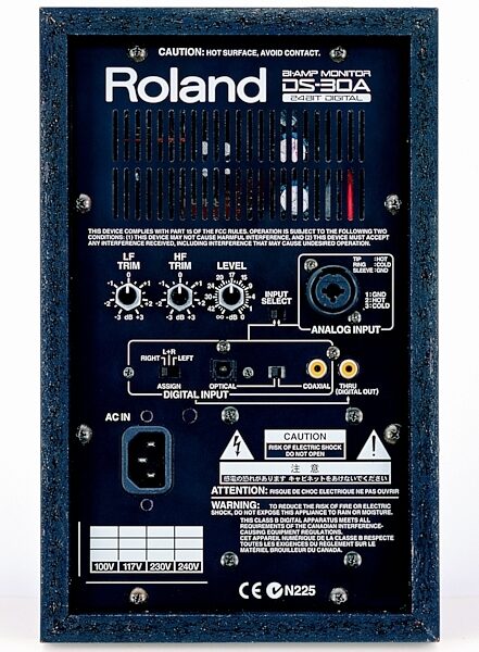 open zoom image for Roland DS30A Powered 24-Bit Digital Reference Monitor, Rear