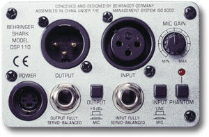 open zoom image for Behringer Shark DSP110 Feedback Filter And Preamplifier, Rear