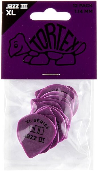 open zoom image for Dunlop 489P1 Tortex Jazz III XL Guitar Picks (12-Pack), 12-Pack, 1.14 millimeter, 498P114, Action Position Back