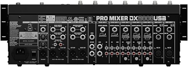 open zoom image for Behringer DX2000USB Pro 7-Channel DJ Mixer with USB, Rear