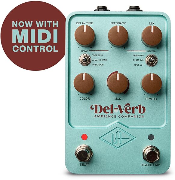 open zoom image for Universal Audio Del-Verb Reverb and Delay Pedal, New, Action Position Back