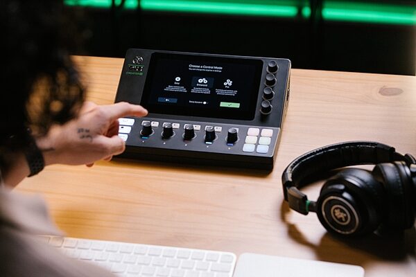 open zoom image for Mackie DLZ Creator XS Compact Adaptive Digital Mixer for Podcasting and Streaming, Open Box (Like New), Action Position Back