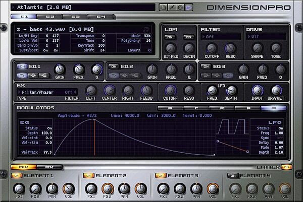 open zoom image for Cakewalk Dimension Pro Software Synth (Macintosh and Windows), Main
