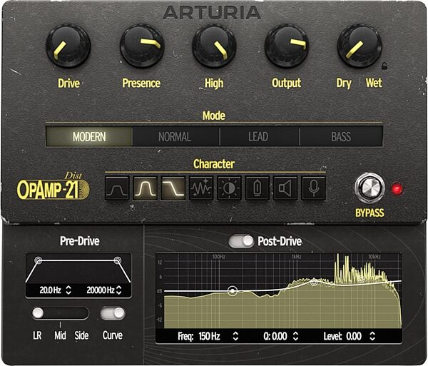 open zoom image for Arturia Dist OPAMP 21 Effect Software, Digital Download, Action Position Front