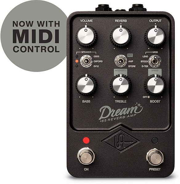 open zoom image for Universal Audio Dream '65 Stereo Amplifier and Cabinet Simulation Pedal, New, Action Position Back