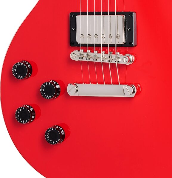 open zoom image for Epiphone Les Paul Tribute Electric Guitar, Left-Handed, Lava Red, E1LPOLRNH1L, Action Position Back