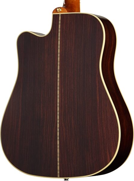 open zoom image for Epiphone Inspired by Gibson Custom Hummingbird Deluxe EC Acoustic Guitar (with Soft Case), Autumn Burst, Action Position Back