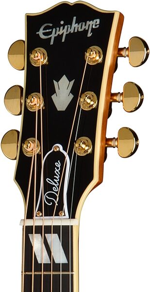 open zoom image for Epiphone Inspired by Gibson Custom Hummingbird Deluxe EC Acoustic Guitar (with Soft Case), Autumn Burst, Action Position Back