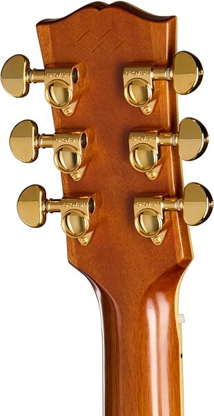 open zoom image for Epiphone Inspired by Gibson Custom Hummingbird Deluxe EC Acoustic Guitar (with Soft Case), Autumn Burst, Action Position Back