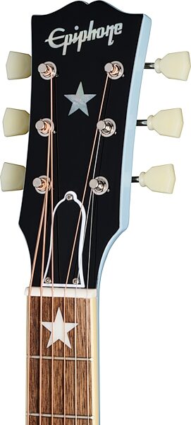 open zoom image for Epiphone J-180 LS Acoustic-Electric Guitar (with Case), Frost Blue, Action Position Back