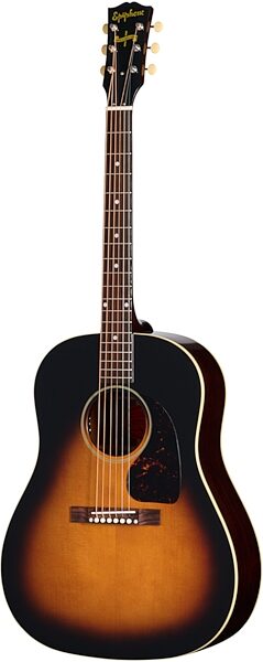 open zoom image for Epiphone 1942 Banner J-45 Reissue Acoustic-Electric Guitar (with Case), Vintage Sunburst, Action Position Back