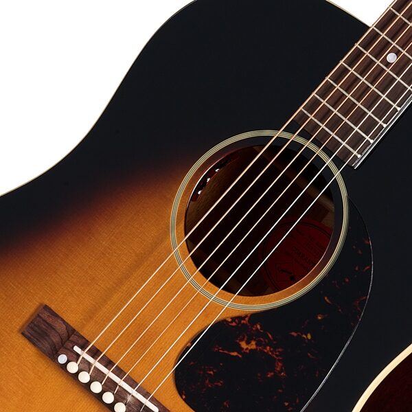 open zoom image for Epiphone 1942 Banner J-45 Reissue Acoustic-Electric Guitar (with Case), Vintage Sunburst, Action Position Back