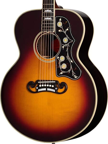 open zoom image for Epiphone Inspired by Gibson Custom Pre-War SJ-200 Rosewood Jumbo Acoustic Guitar (with Case), Vintage Sunburst, Action Position Back
