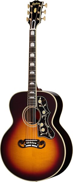 open zoom image for Epiphone Inspired by Gibson Custom Pre-War SJ-200 Rosewood Jumbo Acoustic Guitar (with Case), Vintage Sunburst, Action Position Back