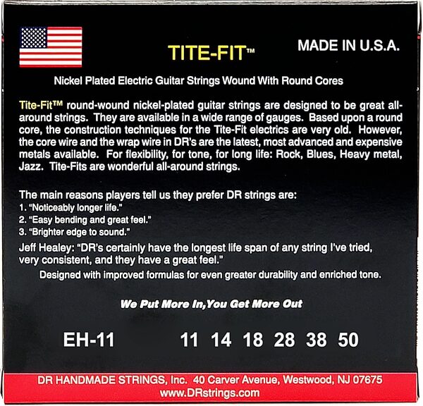 open zoom image for DR Strings Tite-Fit Electric Guitar Strings, Heavy, 11-50, EH-11, view