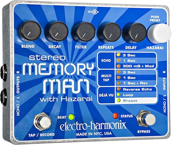 open zoom image for Electro-Harmonix Stereo Memory Man with Hazarai Delay Pedal, New, Main