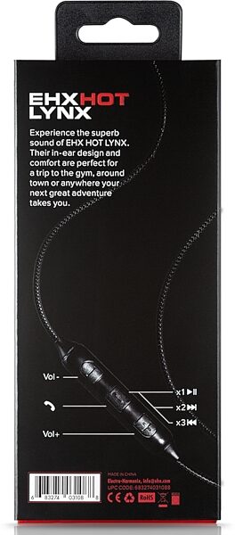 open zoom image for Electro-Harmonix Hot Lynx Wired Earbuds, New, Action Position Back