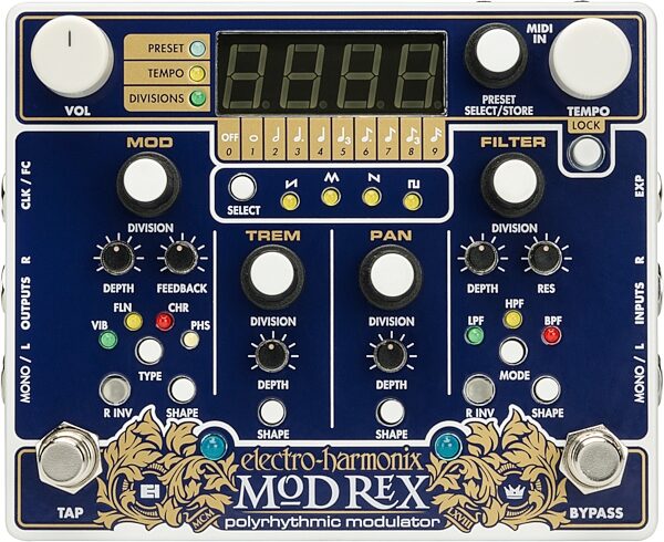 open zoom image for Electro-Harmonix Mod Rex Polyrhythmic Modulator Pedal, New, Action Position Back