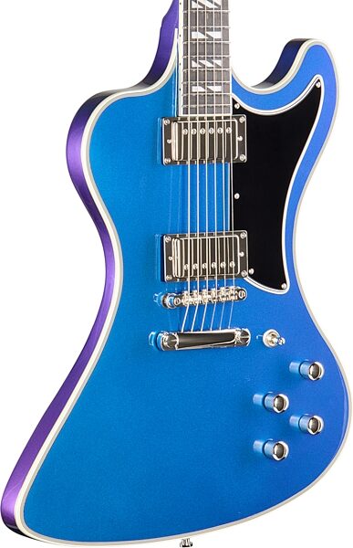 open zoom image for Epiphone Futura RD Custom Electric Guitar (with Gig Bag), Twilight Shift, Action Position Back