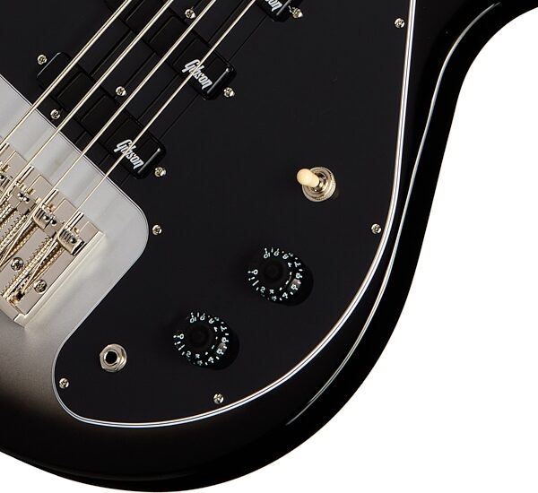 open zoom image for Epiphone Inspired by Gibson Mike Dirnt Grabber G3 Electric Bass (with Case), Silverburst, Action Position Back