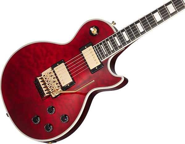 open zoom image for Epiphone Alex Lifeson Les Paul Custom Axcess Electric Guitar (with Case), Action Position Front